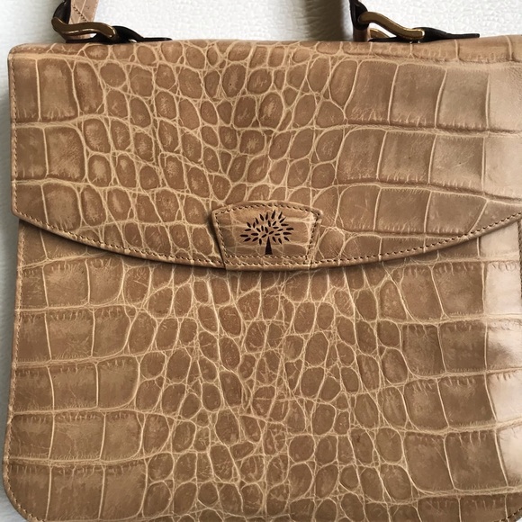 Mulberry Handbags - Mulberry Croc Print Tan Leather Shoulder Bag